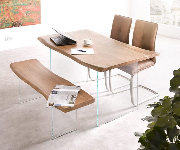 Asztallap Edge 140x90 cm akác természetes Live-Edge - Image 5