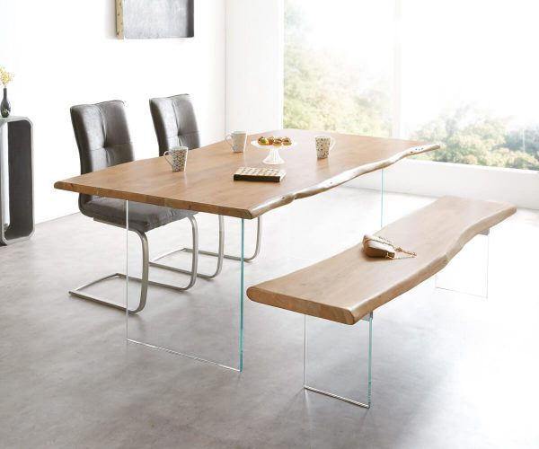 Asztallap Edge 200x100 cm akác természetes Live-Edge - Image 5