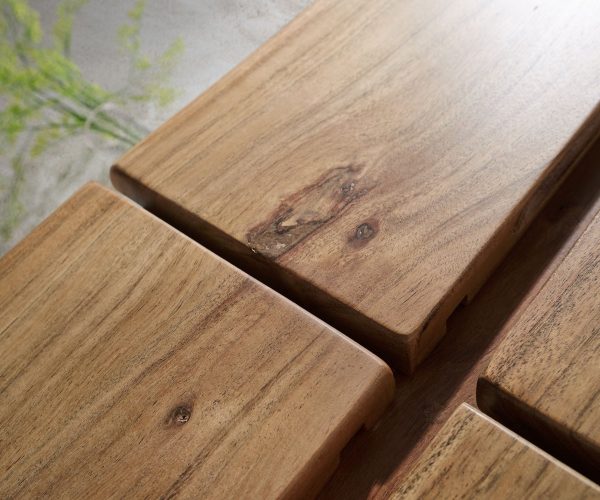Komód Live-Edge 147 cm akác természetes 3 ajtós 3 fiókos - Image 6