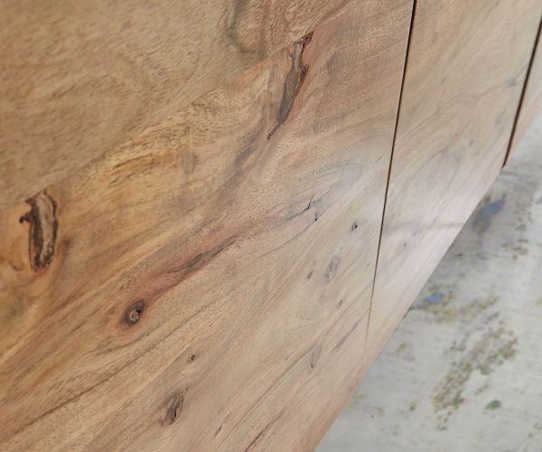 Komód Live-Edge 172 cm akác természetes 4 ajtós 4 fiókos - Image 7