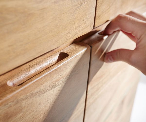 Komód Live-Edge 172 cm akác természetes 4 ajtós 4 fiókos - Image 8