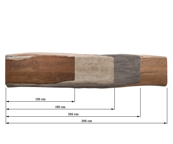 Ülőlap Live-Edge fa pad 295x40x5 akác barna - Image 3