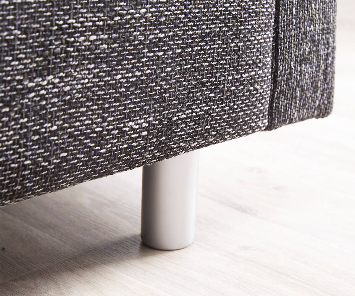 Rohová sedací souprava Clovis Černá Textured Fabric s područkou Otoman Pravý - Image 6