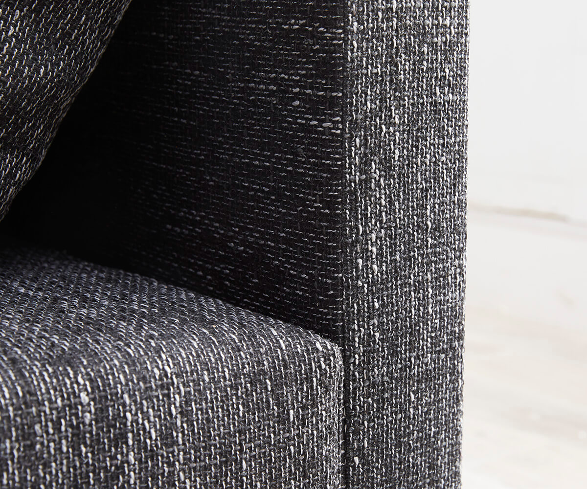 Rohová sedací souprava Clovis Černá Textured Fabric s područkou Otoman Pravý - Image 5