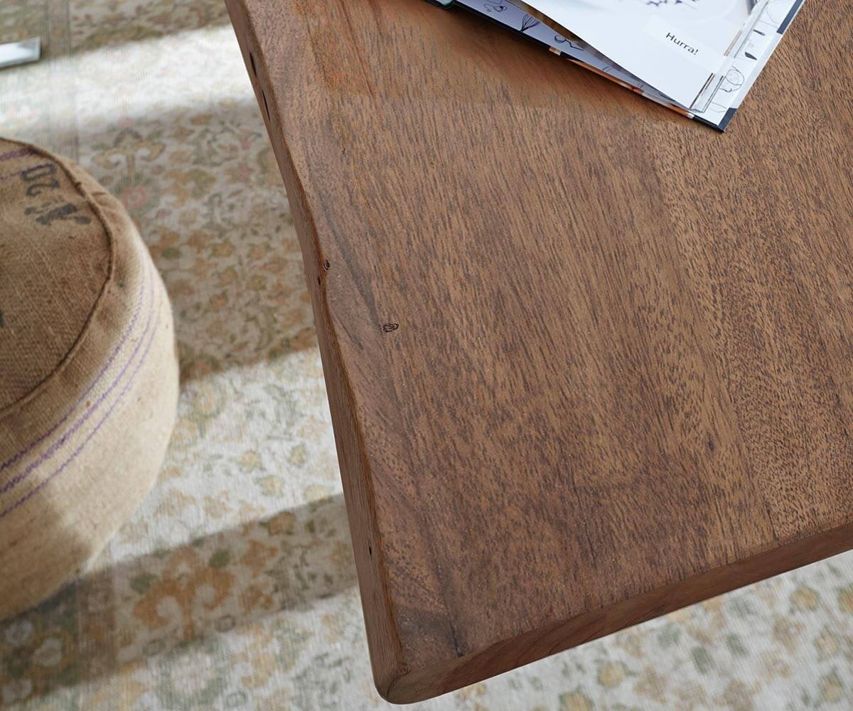 Étkezőasztal Edge 180x90 XL akác barna rozsdamentes acél széles Live-Edge - Image 7