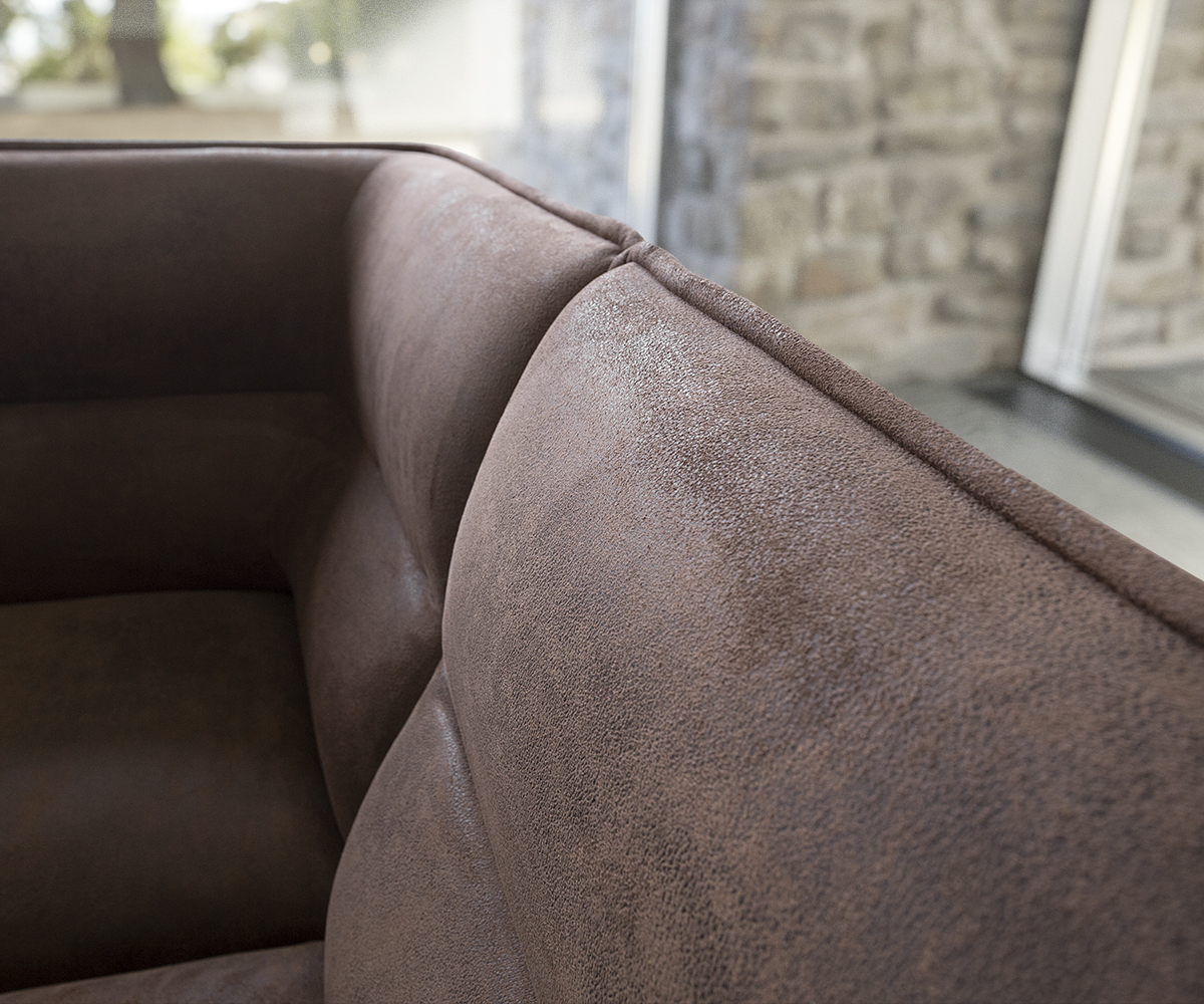 Sarokpad Salvo 200x160 cm barna vintage rozsdamentes acél láb változtatható - Image 6