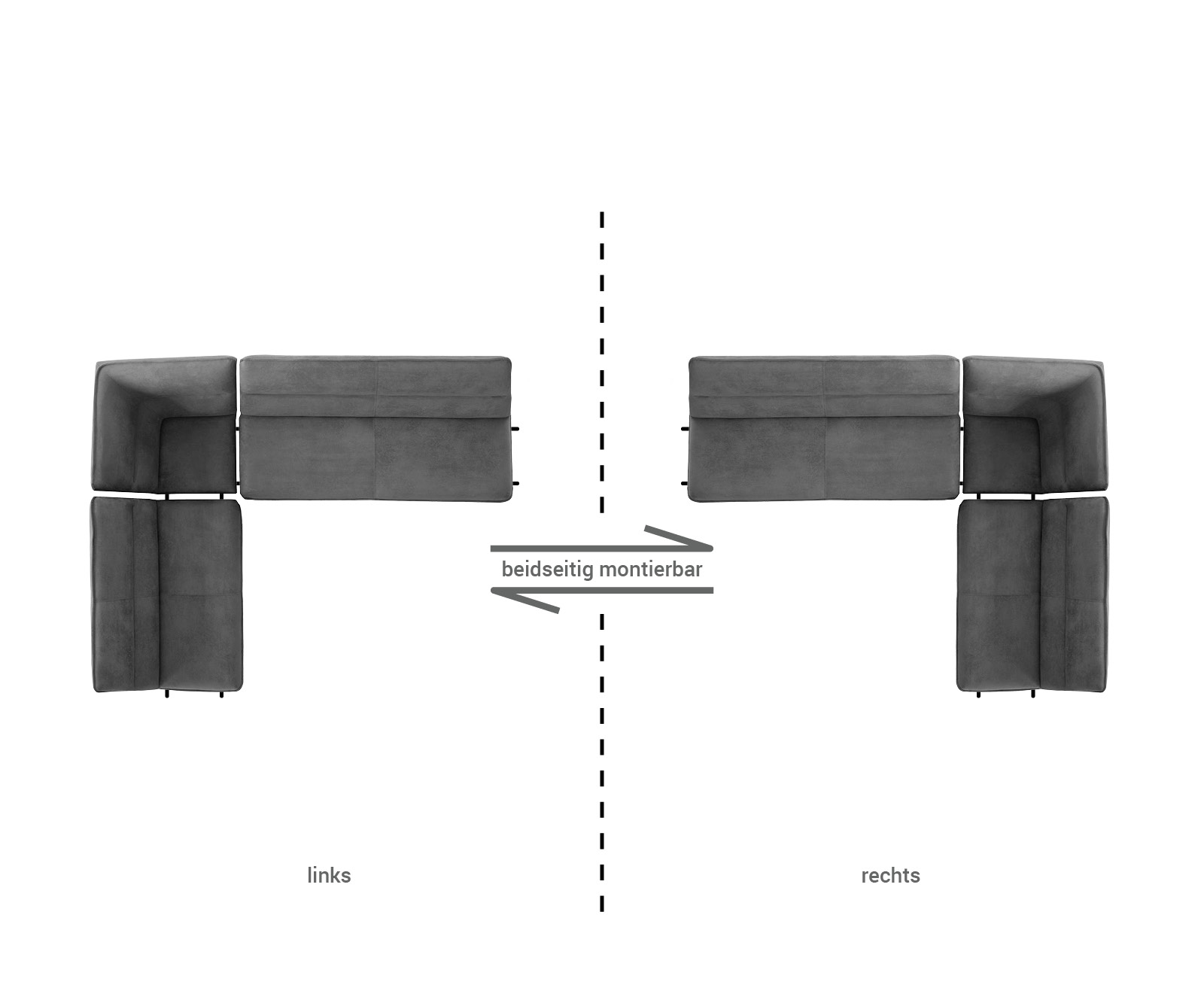 Sarokpad Salvo 200x160 cm barna vintage rozsdamentes acél láb változtatható - Image 9