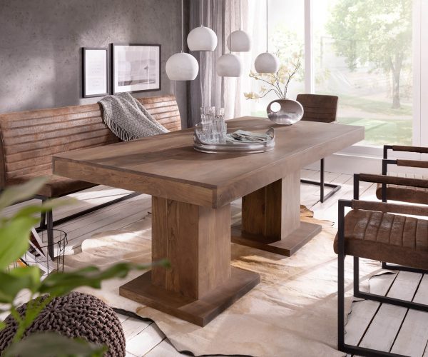 Jídelní stůl Indra akácie hnědá 200x100 z masivu