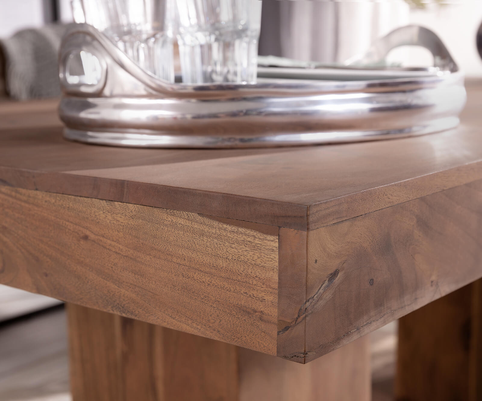 Jídelní stůl Indra akácie hnědá 200x100 z masivu - Image 2