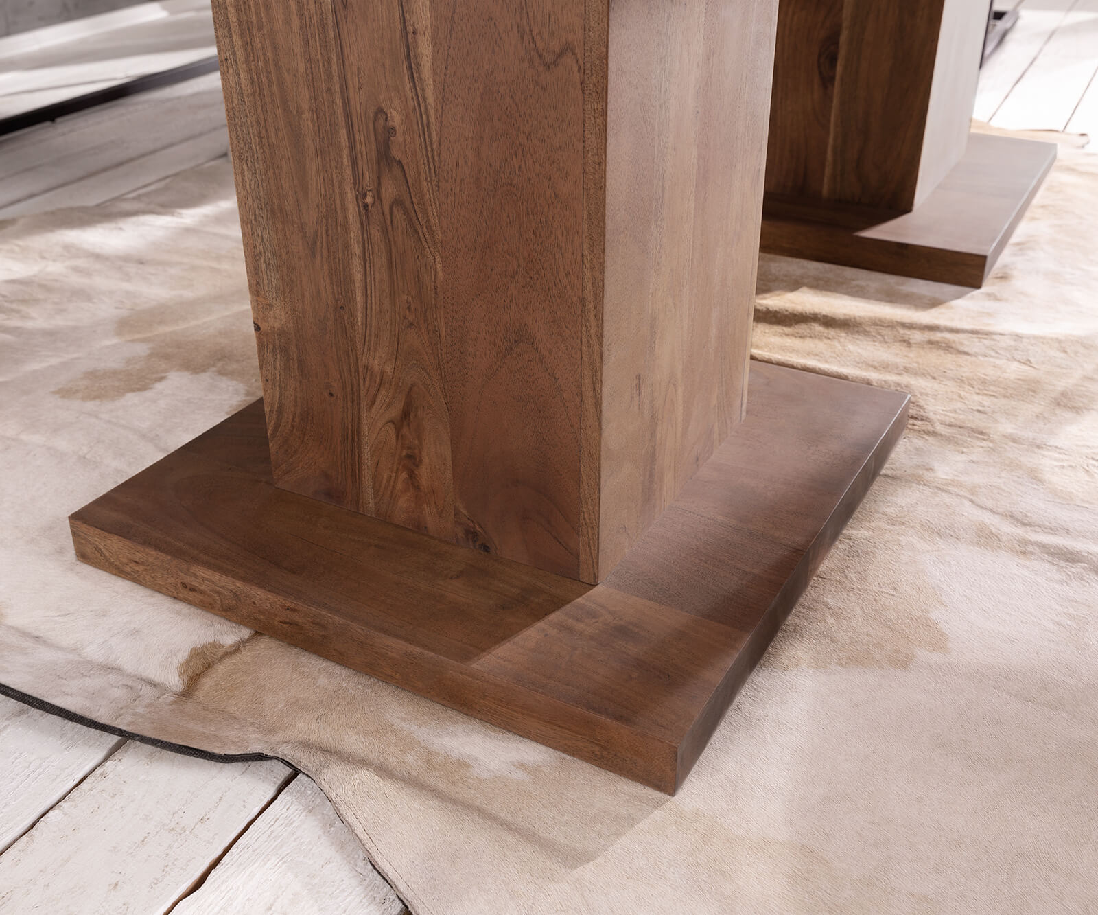 Jídelní stůl Indra akácie hnědá 200x100 z masivu - Image 4