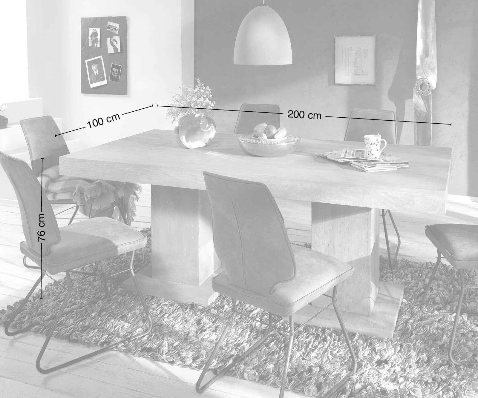 Jídelní stůl Indra akácie hnědá 200x100 z masivu - Image 6