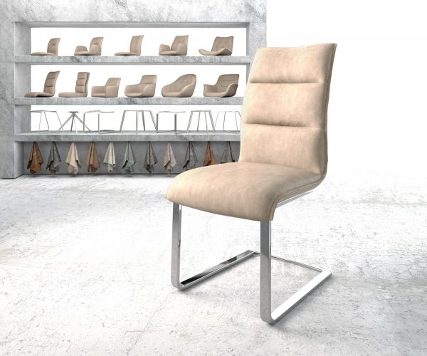 Jídelní židle Xantus-Flex Béžová Vintage Cantilever Flat Chrome Plated