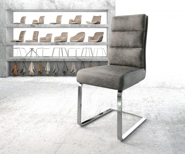 Jídelní židle Pela-Flex Šedá Vintage Cantilever Flat Chrome-plated