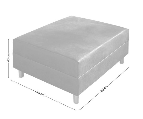 Puff Clovis B98 x T83 fehér világosszürke moduláris strukturált szövet - Image 8