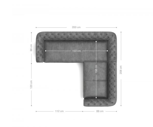 Sarokkanapé Chesterfield 209x200 cm taupe steppelt - Image 7