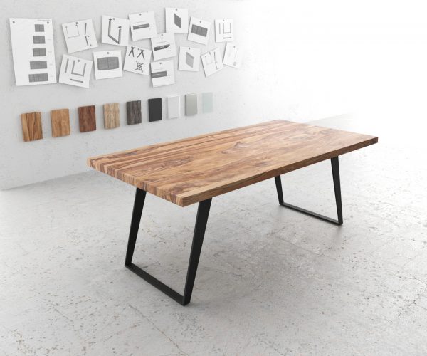 Jídelní stůl Edge 200x100 XL přírodní sheesham kov