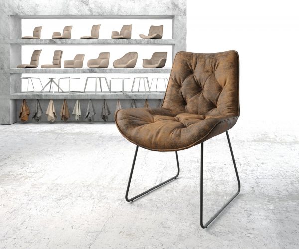 Jídelní židle Taimi-Flex Hnědá Vintage Skid Rám Černá