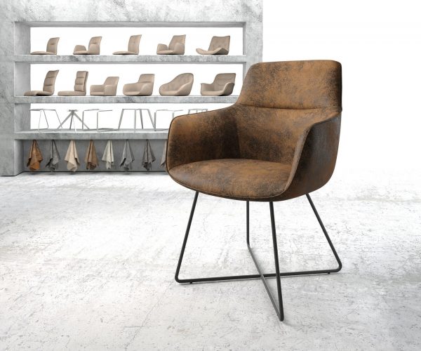 Jídelní židle Pejo-Flex Hnědá Vintage X-frame Černá