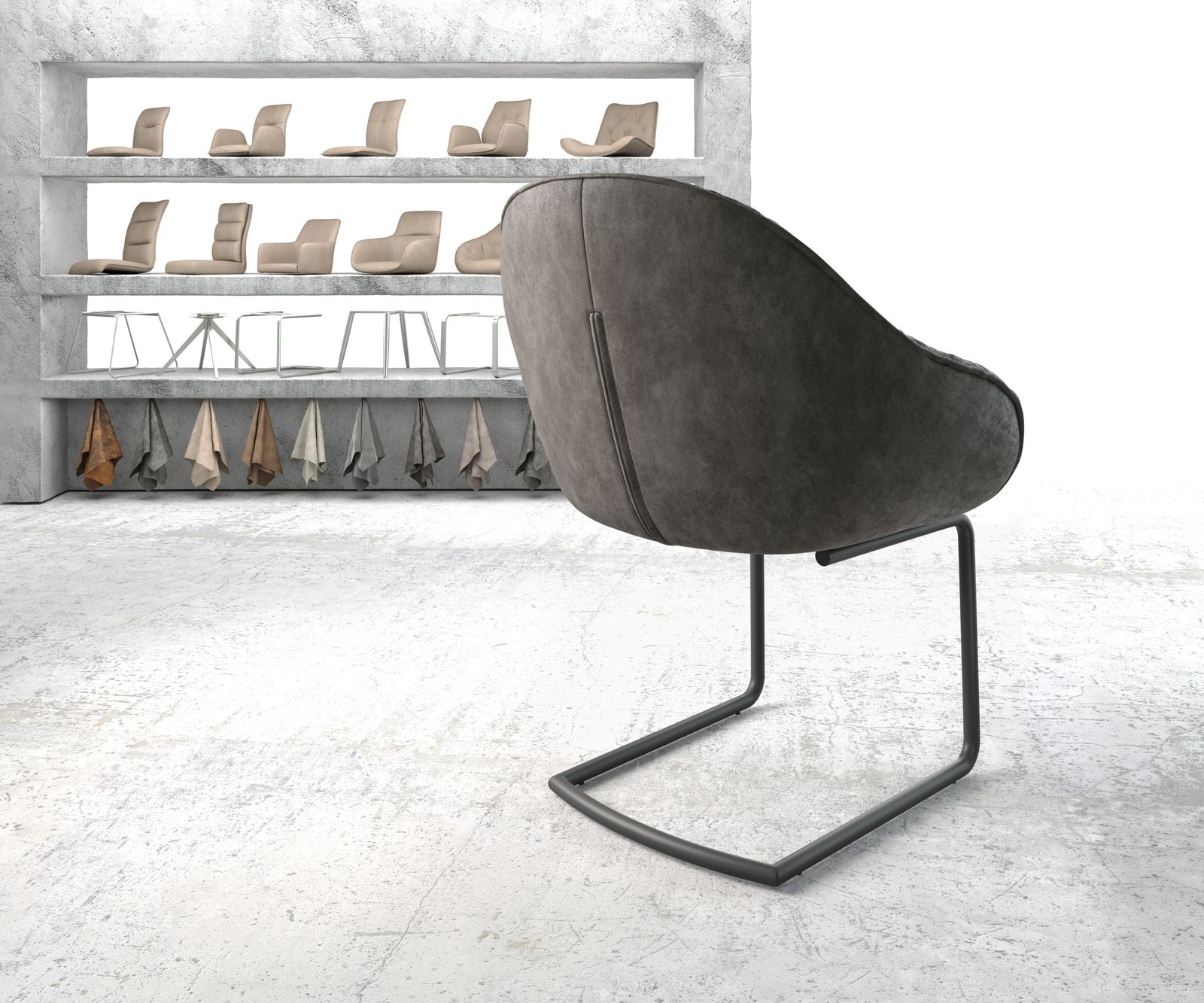 Křeslo Gaio-Flex Anthracite Vintage Cantilever Round Černá - Image 3