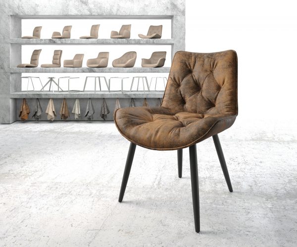 Jídelní židle Taimi-Flex Hnědá Vintage 4-nohá kónická Černá