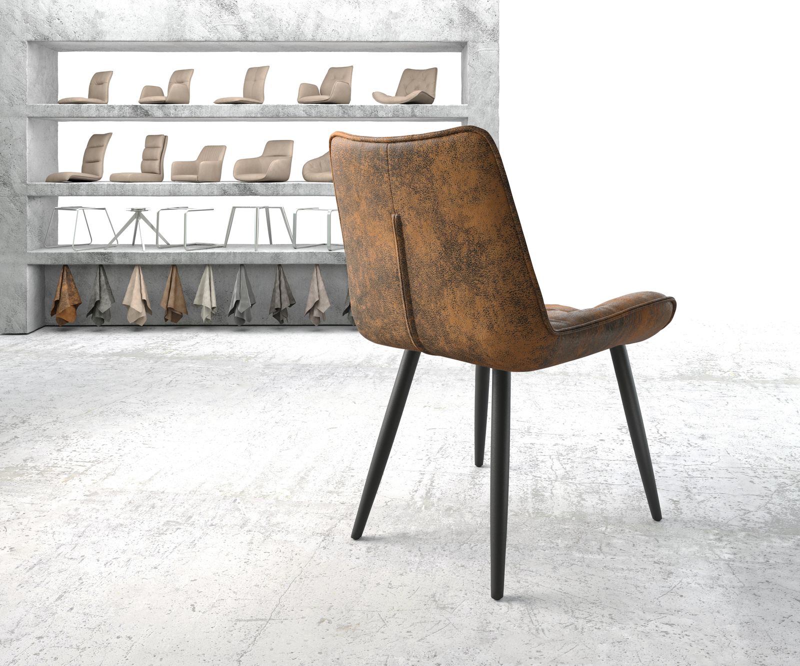 Jídelní židle Taimi-Flex Hnědá Vintage 4-nohá kónická Černá - Image 3