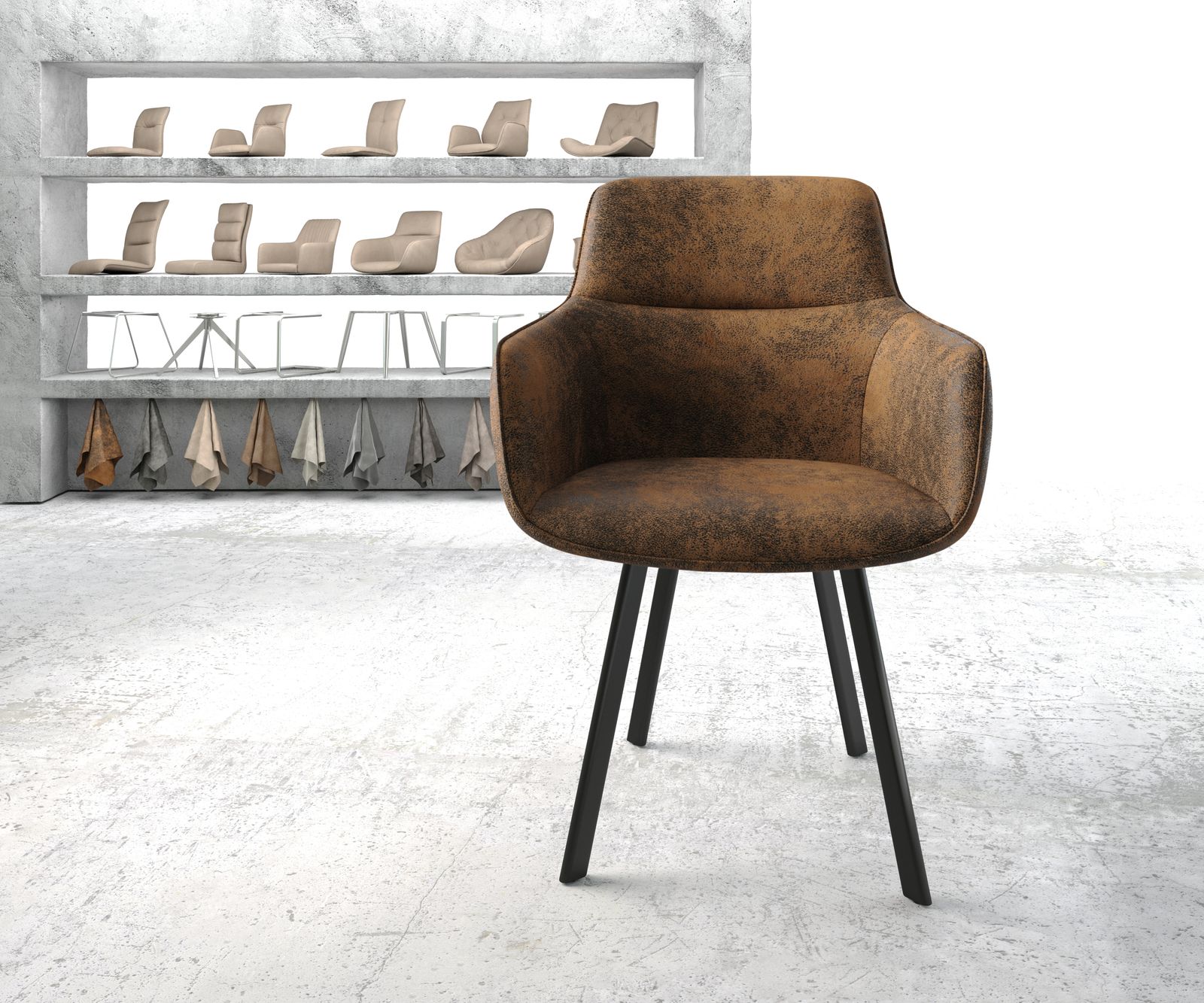 Jídelní židle Pejo-Flex Hnědá Vintage 4-nohá oválná Černá - Image 2