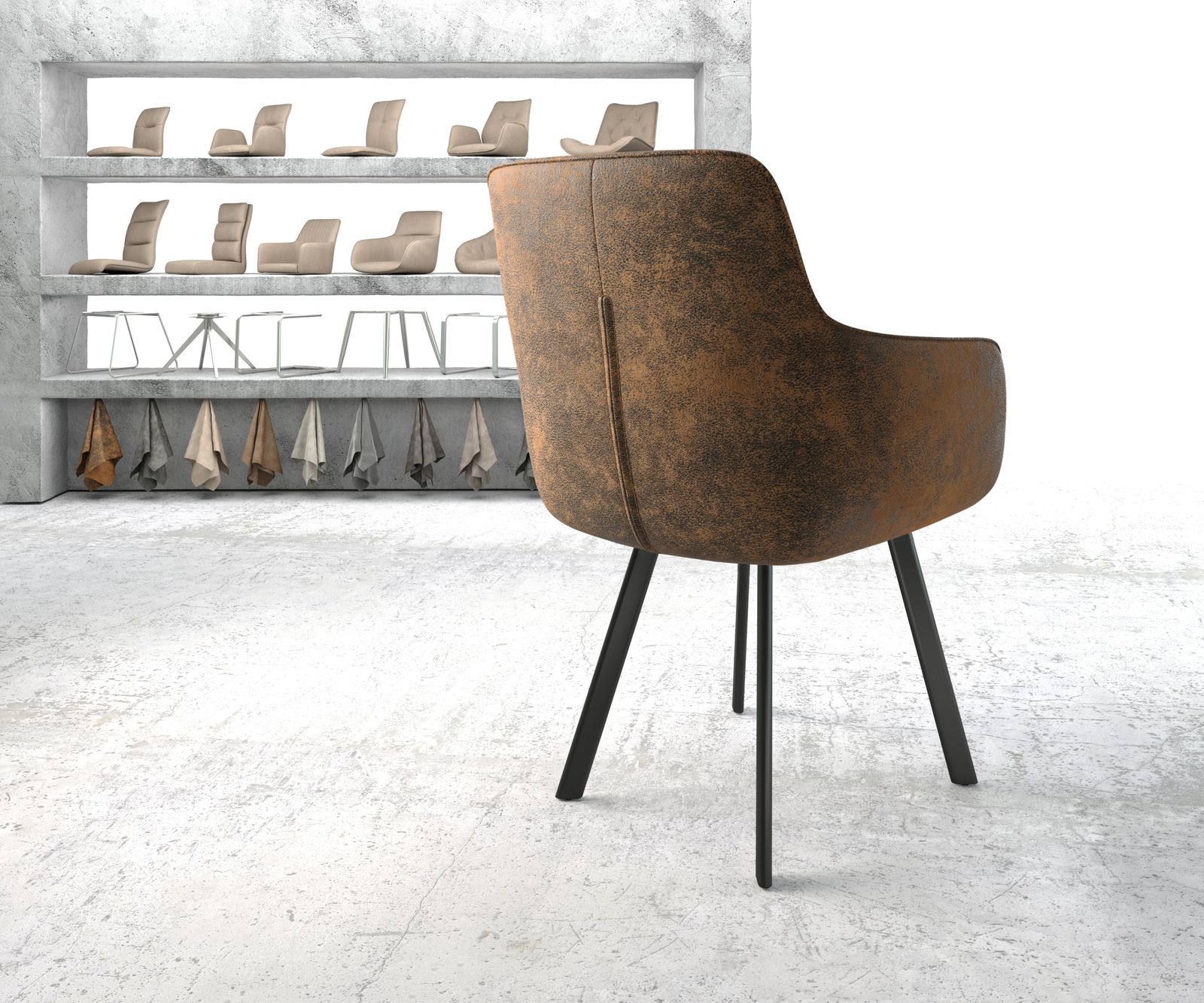 Jídelní židle Pejo-Flex Hnědá Vintage 4-nohá oválná Černá - Image 3