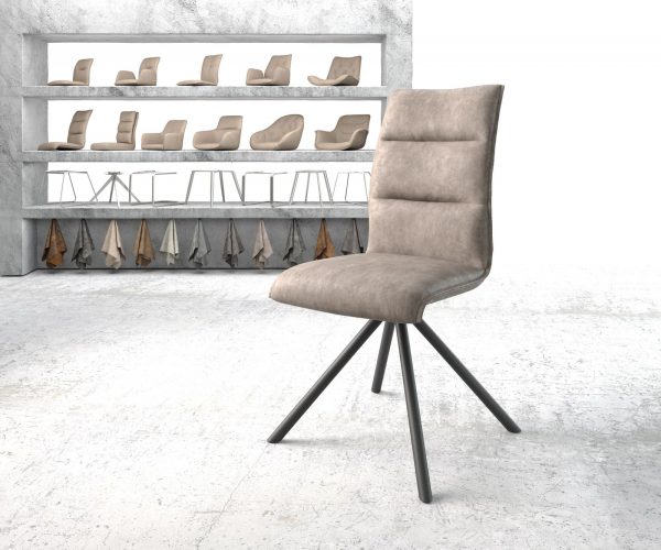 Otočná židle Xantus-Flex Taupe Vintage Cross Rám Round Černá