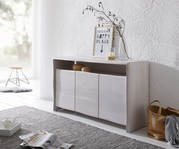 Komoda Live Edge akácie světlá 147 cm