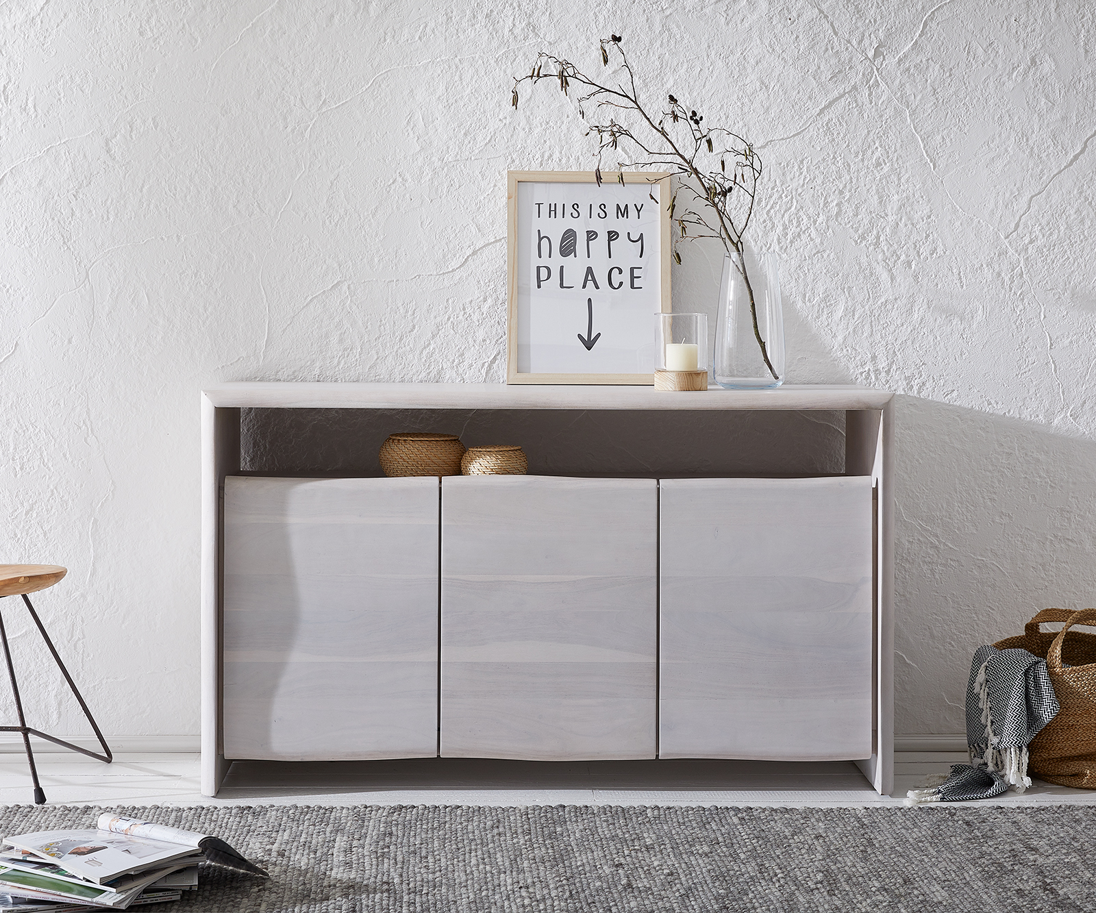 Komoda Live Edge akácie světlá 147 cm - Image 2