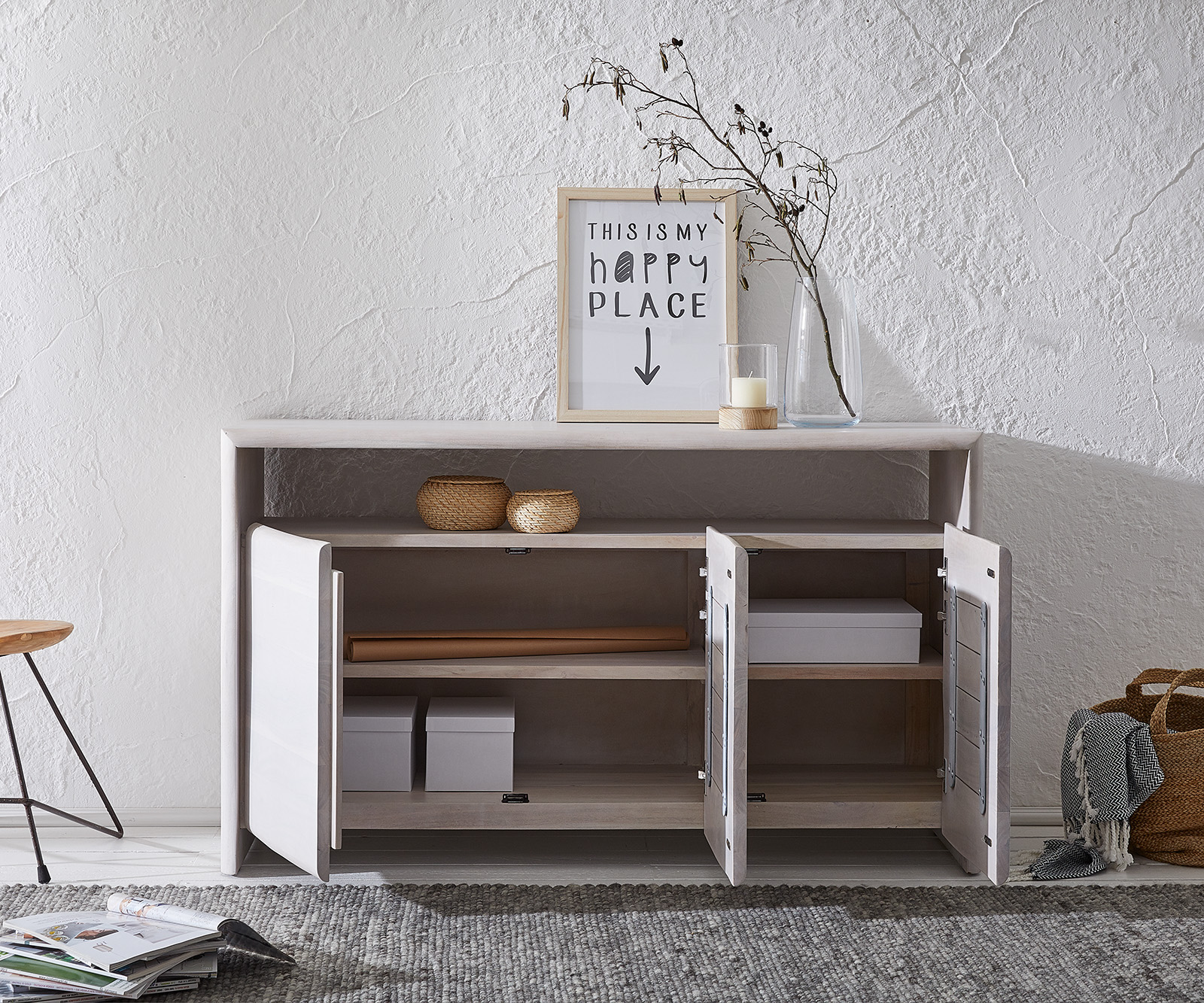 Komoda Live Edge akácie světlá 147 cm - Image 4