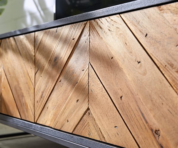 TV szekrény Famke 200 cm mango teak 2 ajtós 2 rekeszes - Image 7