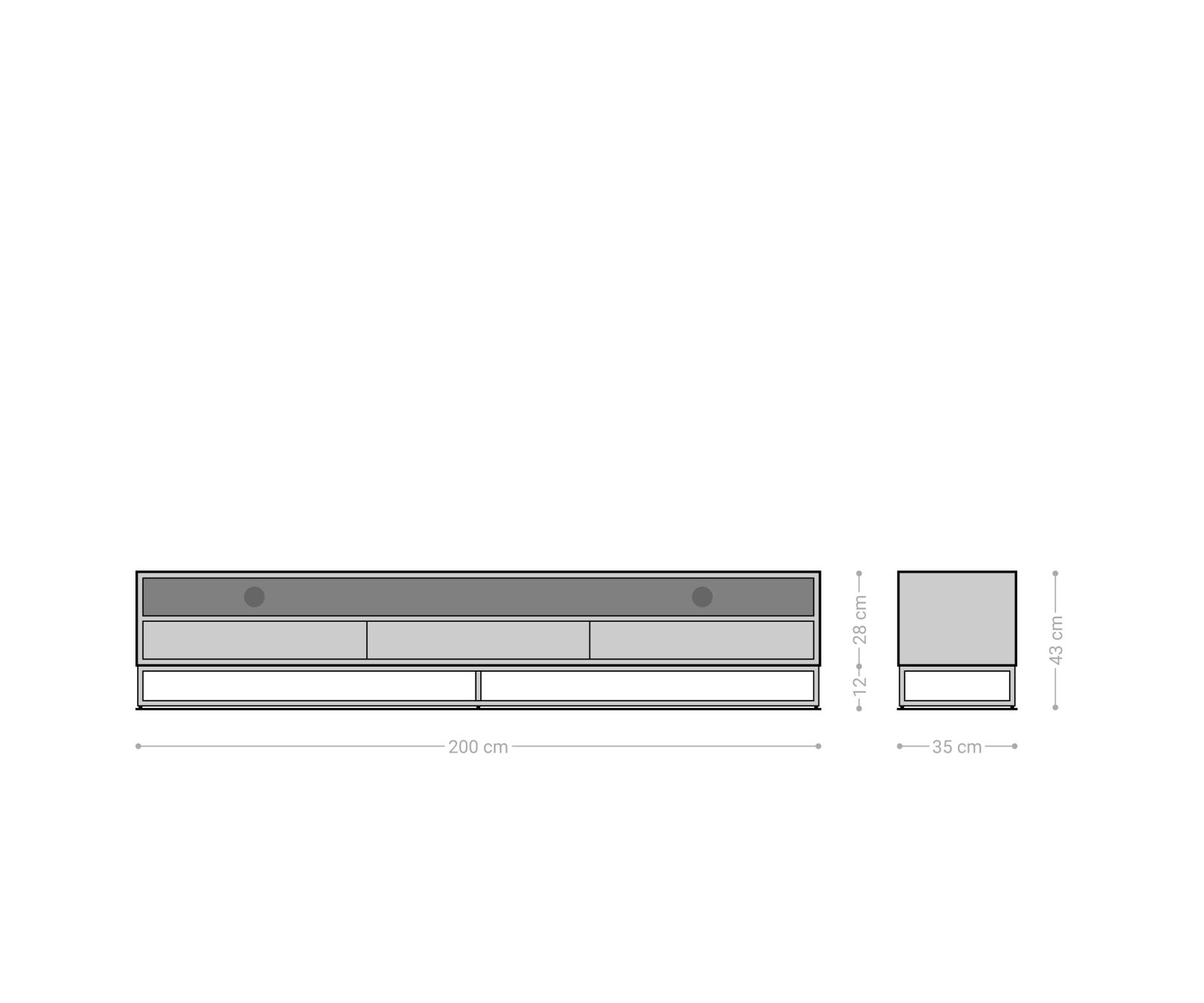 TV szekrény Famke 200 cm mango teak 2 rekesz 3 fiók - Image 8
