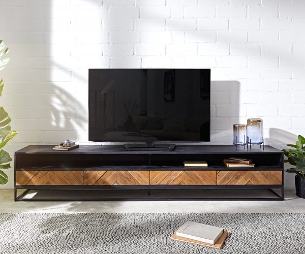 TV stolek Famke 240 cm mango teak 2 přihrádky 4 zásuvky - Image 2