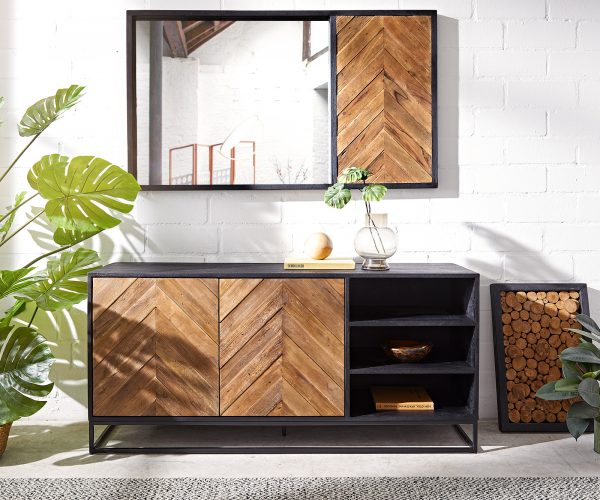 Komód Famke 145 cm mango teak 2 ajtós 3 rekeszes - Image 2