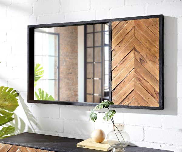 Nástěnné zrcadlo Famke 130x75 cm mango teak