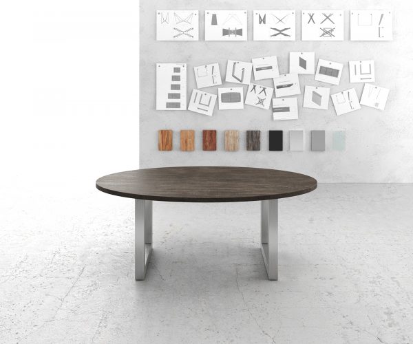 Jídelní stůl Edge Oválná 200x100cm mango hnědá nerezová široká - Image 2