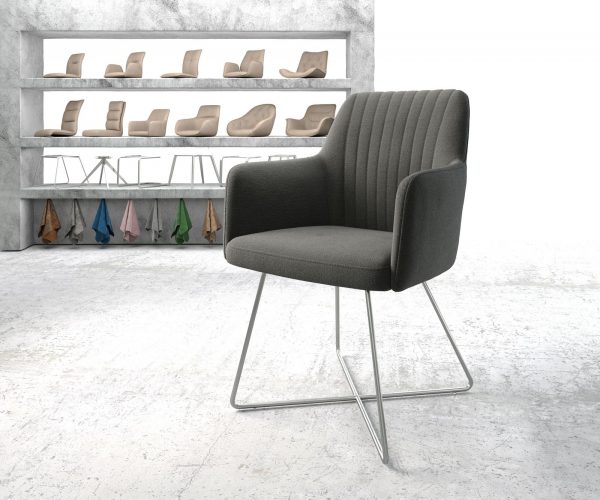 Křeslo Greg-Flex Anthracite Structure X-Rám Nerezová Ocel