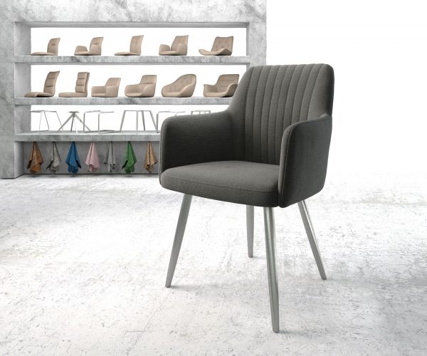 Křeslo Greg-Flex Anthracite Structure 4-leg conical Nerezová Ocel