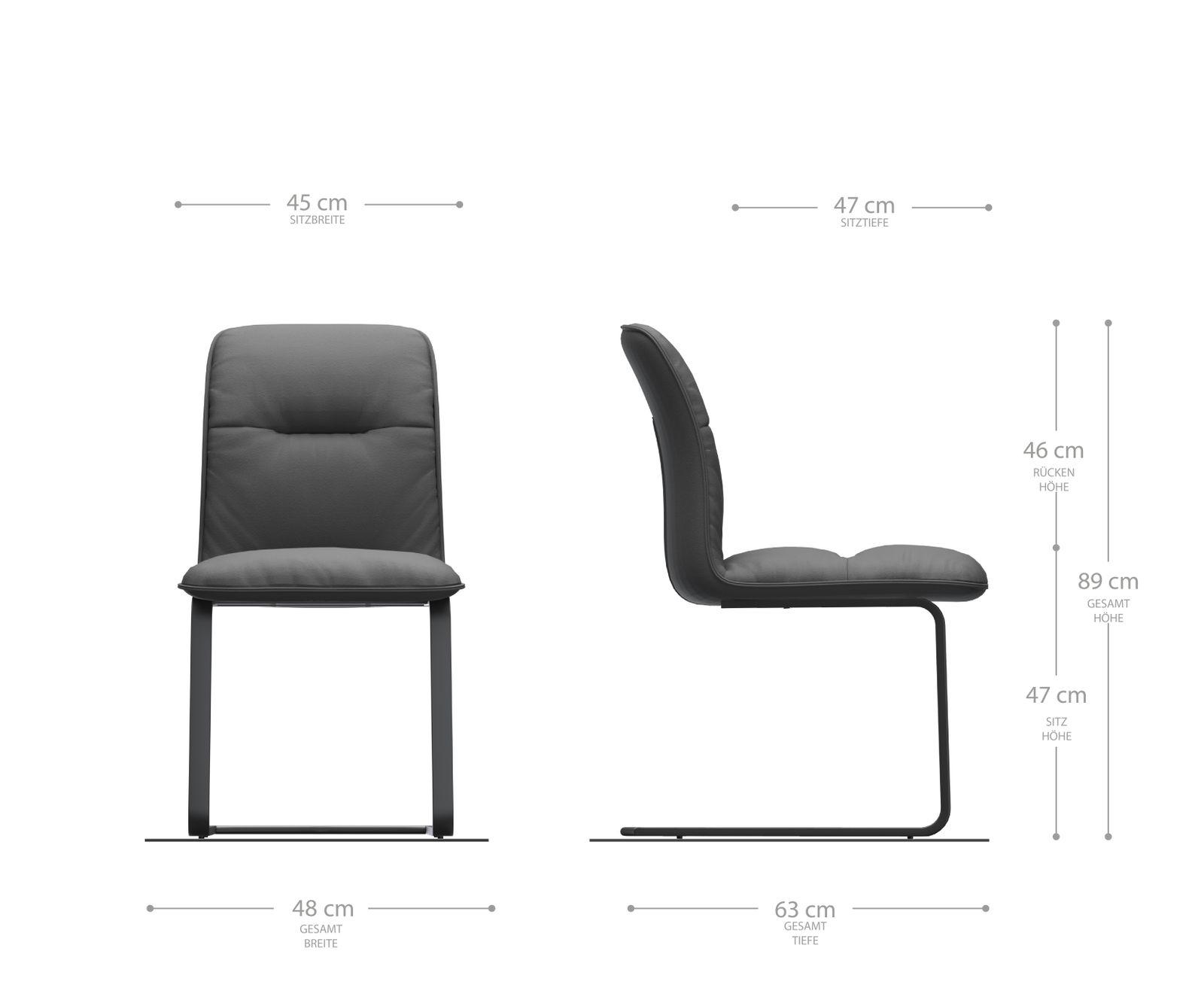 Houpací židle Vinjo-Flex Textured Fabric Anthracite Cantilever Flat Black - Image 5