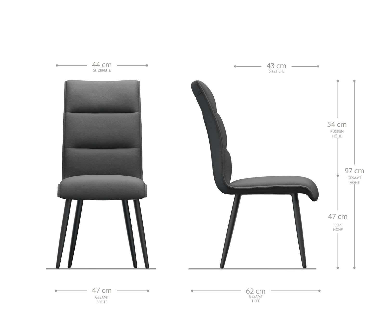 Jídelní židle Xantus-Flex Černá Pravá kůže 4-nohá kónická Černá - Image 5