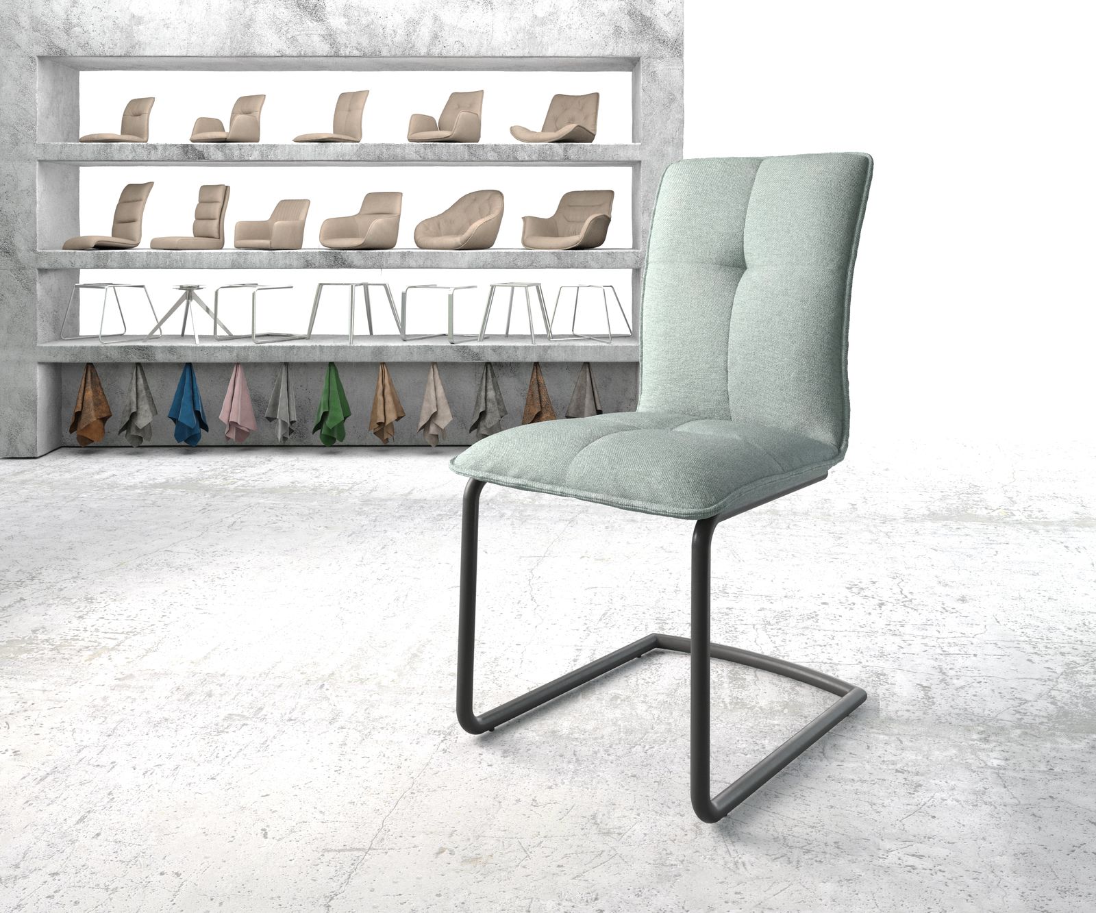 Otočná židle Maddy-Flex Stripes Mint Round Black