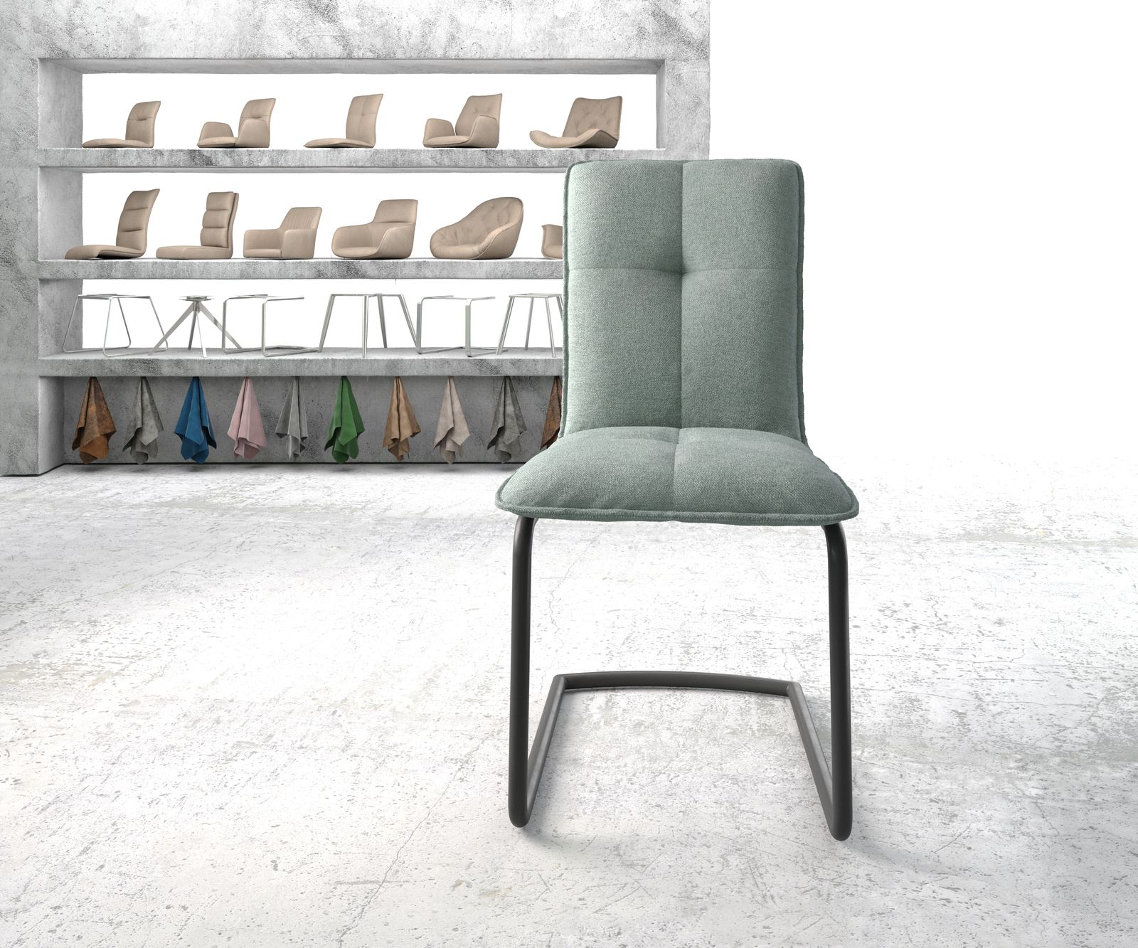 Otočná židle Maddy-Flex Stripes Mint Round Black - Image 2