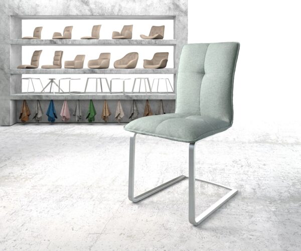 Étkezőszék Maddy-Flex csíkos mentol konzolos lapos rozsdamentes acél hullámrugós