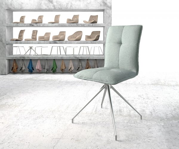 Otočná židle Maddy-Flex Stripes Mint Křížová podnož z nerezové oceli kuželová 180° otočná