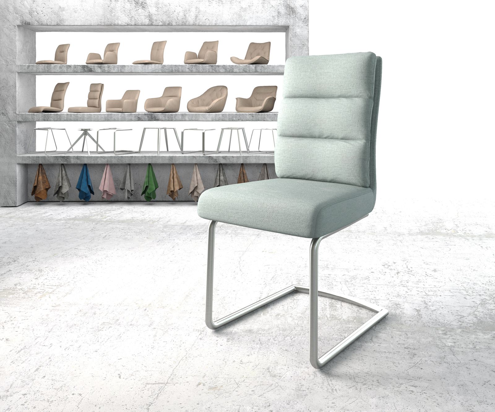 Pela-Flex Stripes Mint Swing Chair Round Nerezové kapesní pružiny