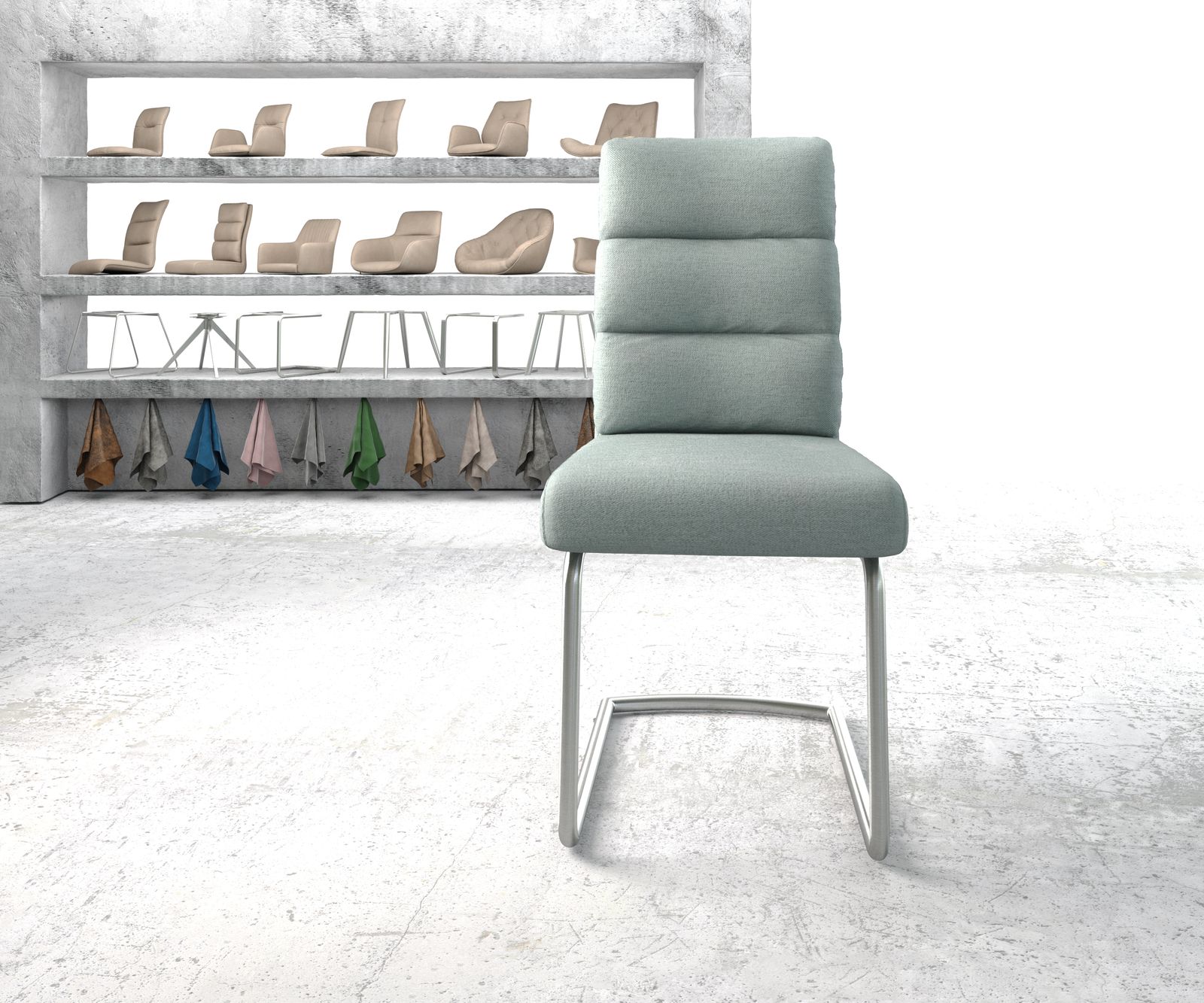 Pela-Flex Stripes Mint Swing Chair Round Nerezové kapesní pružiny - Image 2