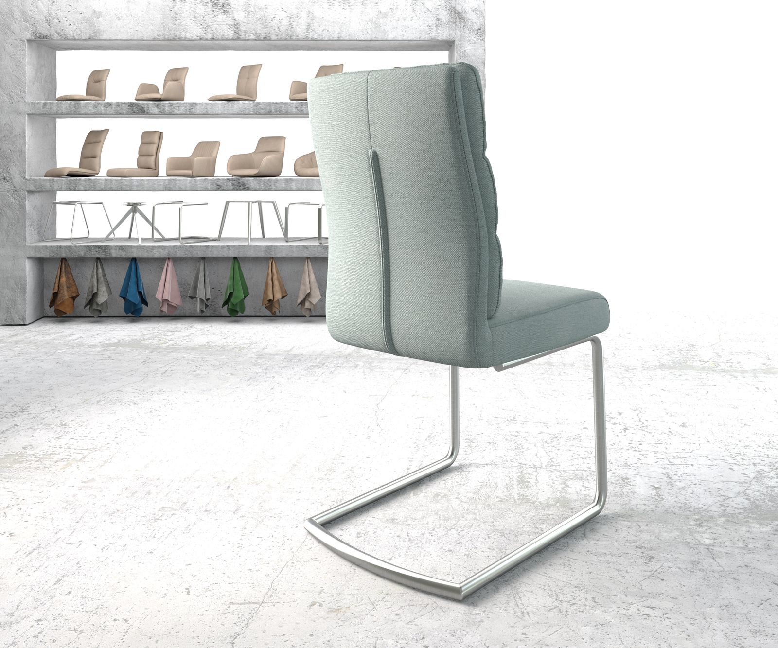 Pela-Flex Stripes Mint Swing Chair Round Nerezové kapesní pružiny - Image 3