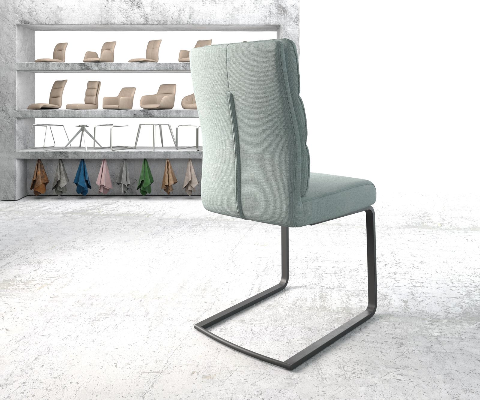 Jídelní židle Pela-Flex mentolová konzolová podnož plochá černá - Image 3