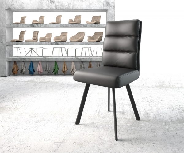 Jídelní židle Pela-Flex Černá Pravá kůže 4 nohy oválné Černé